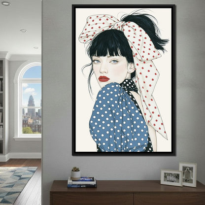 Polka Dot Afternoon Glance Canvas Wall Art