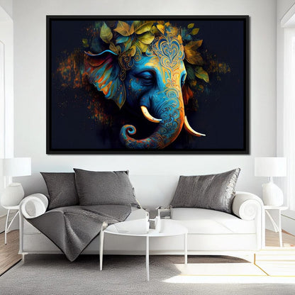 The Blue Elephant Canvas Wall Art