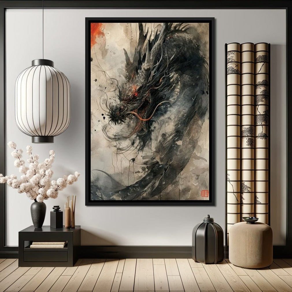 Ethereal Dragon's Maelstrom Canvas Wall Art
