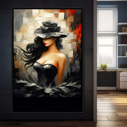 Noir Elegance in Bloom Canvas Wall Art