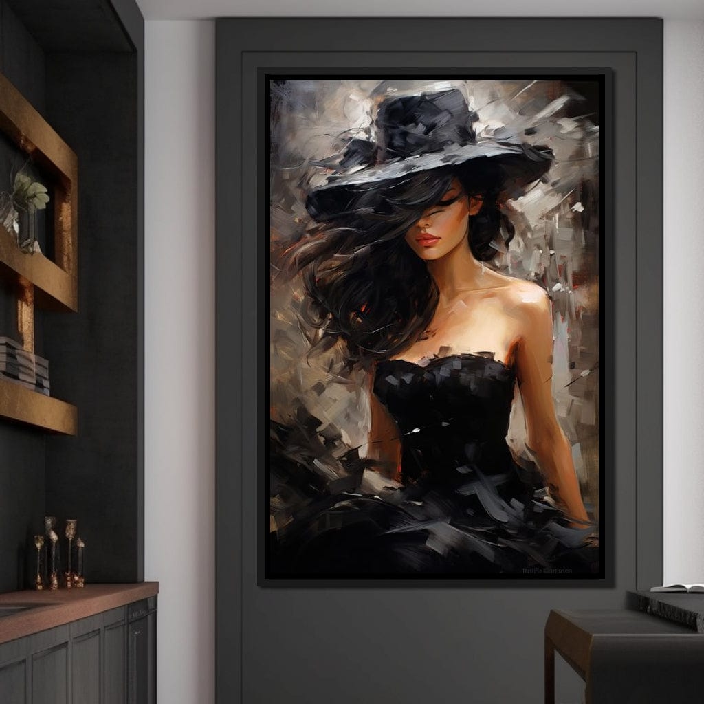 Black Dress Muse Canvas Wall Art