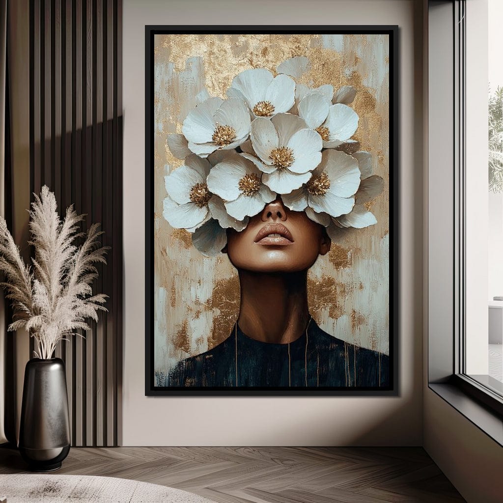 Golden Blossoms Enchantment Canvas Wall Art