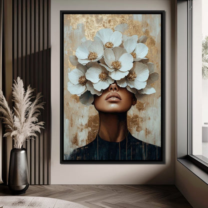 Golden Blossoms Enchantment Canvas Wall Art