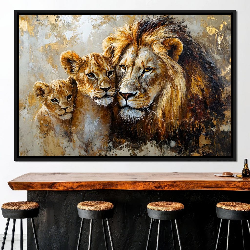 Majestic Bond of the Wild Lions Canvas Wall Art