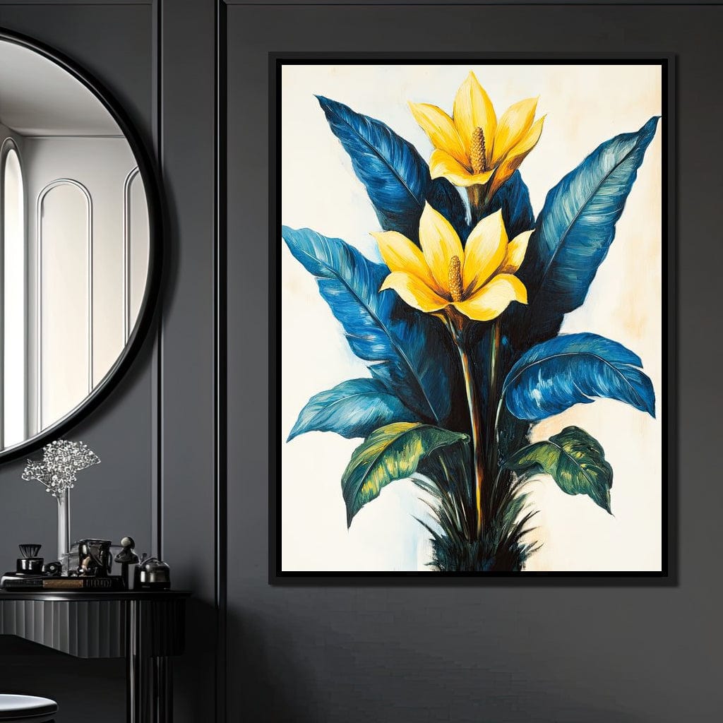 Golden Petals Tropical Elegance Canvas Wall Art