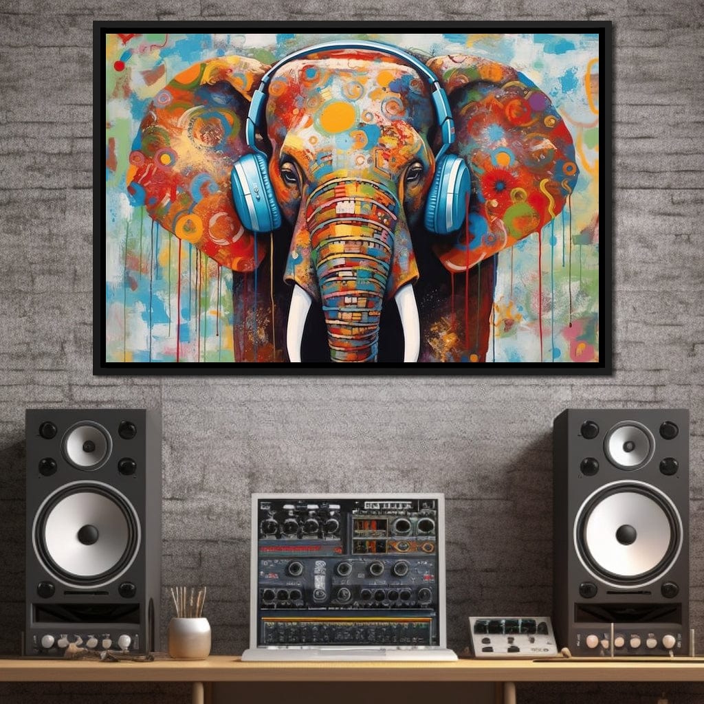 Elephant's Echoing Melody Canvas Wall Art