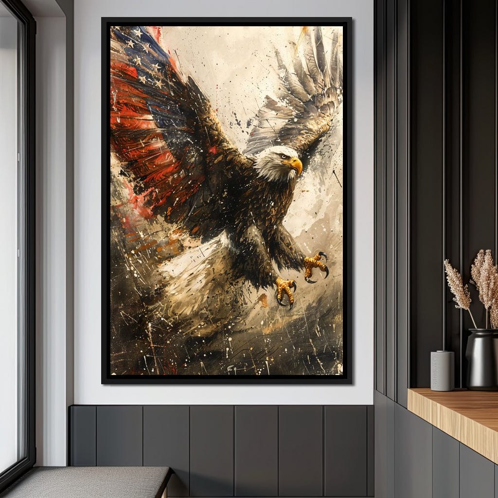 Patriot's Pride: The Eagle's Essence Canvas Wall Art
