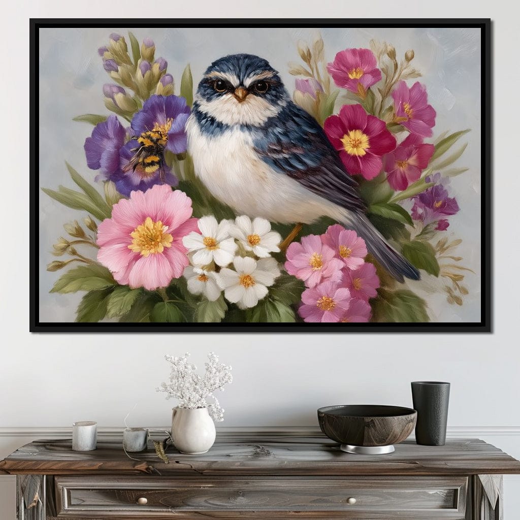Bluebird Garden Blossom Song Canvas Wall Art