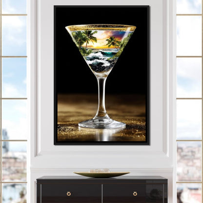 Tropical Sunset Cocktail Dream Canvas Wall Art