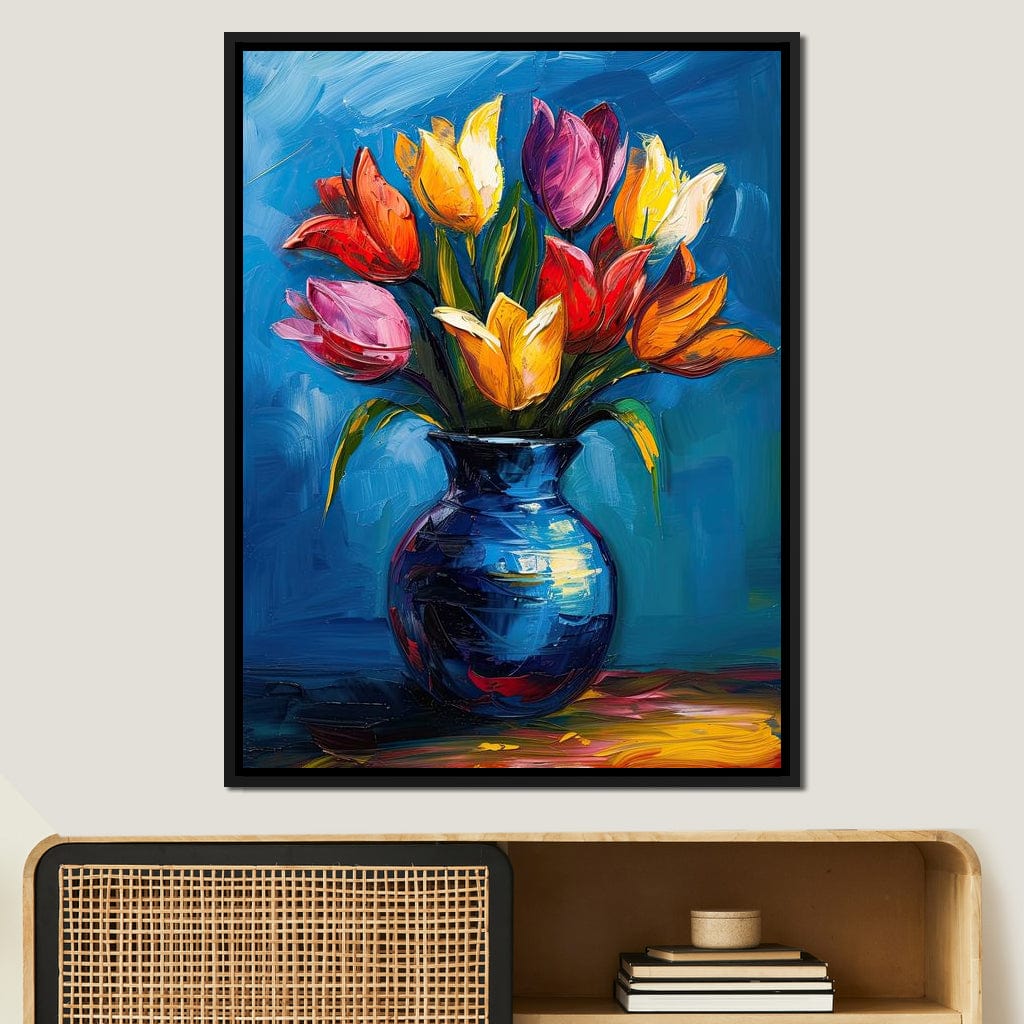 Tulips Flowers Bouquet Canvas Wall Art