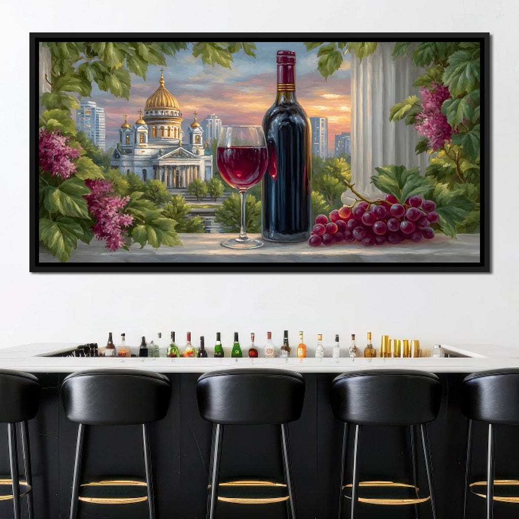 Gilded Reflections Vineyard Balcony Canvas Wall Art