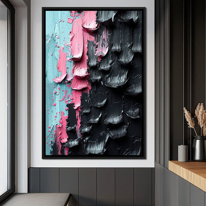 Sable Petals on Aquatic Breeze Canvas Wall Art