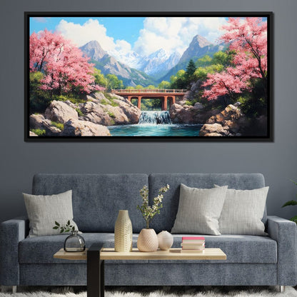 Bridge Over Tranquil Waters Canvas Wall Art
