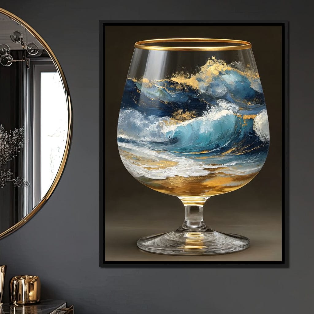 Gilded Ocean Stormglass Scene Canvas Wall Art