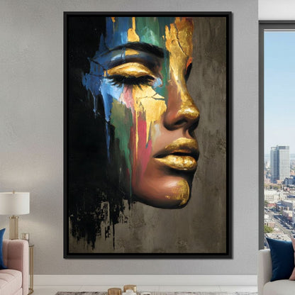 Golden Silhouette Awakening Canvas Wall Art