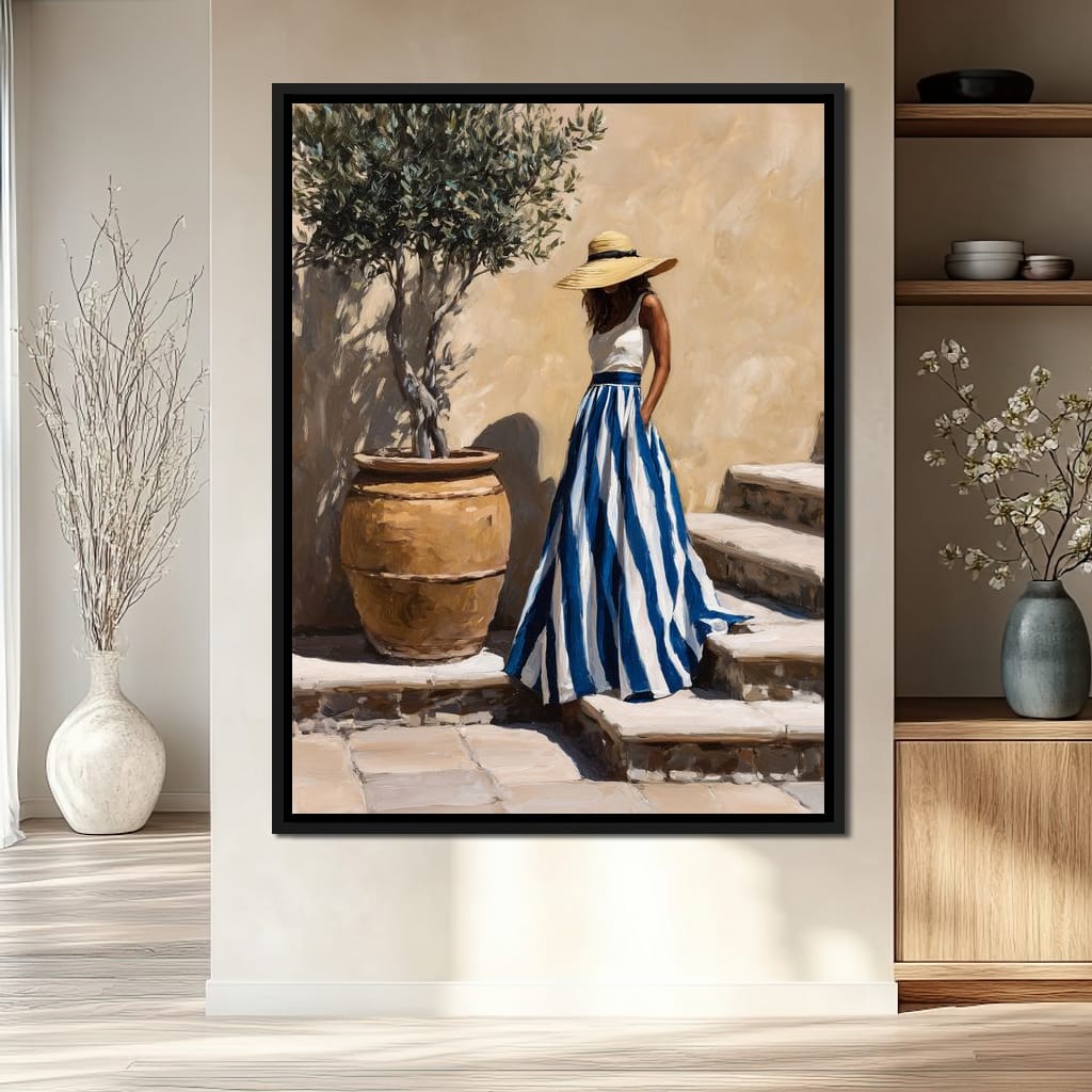 Sun Hat Lady By Olive Tree Canvas Wall Art