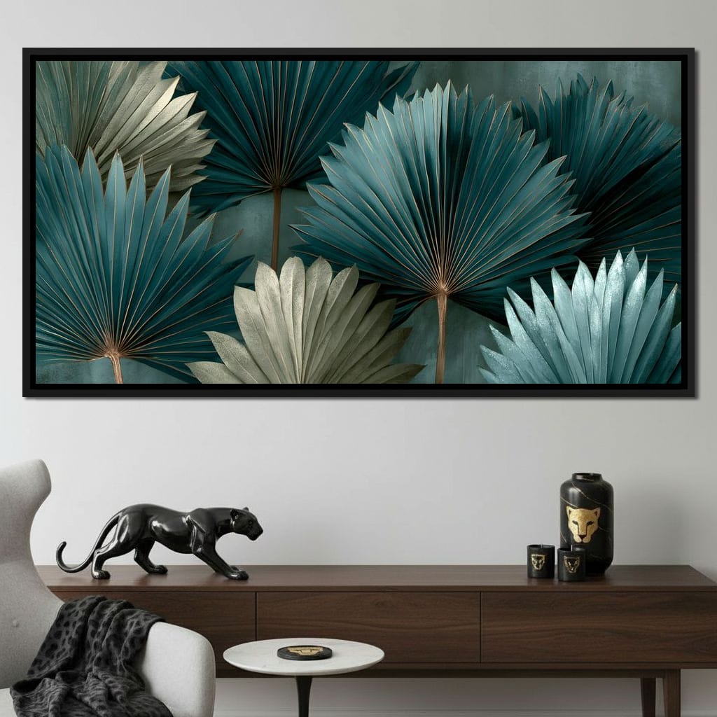 Verdant Palms Held By Time Canvas Wall Art