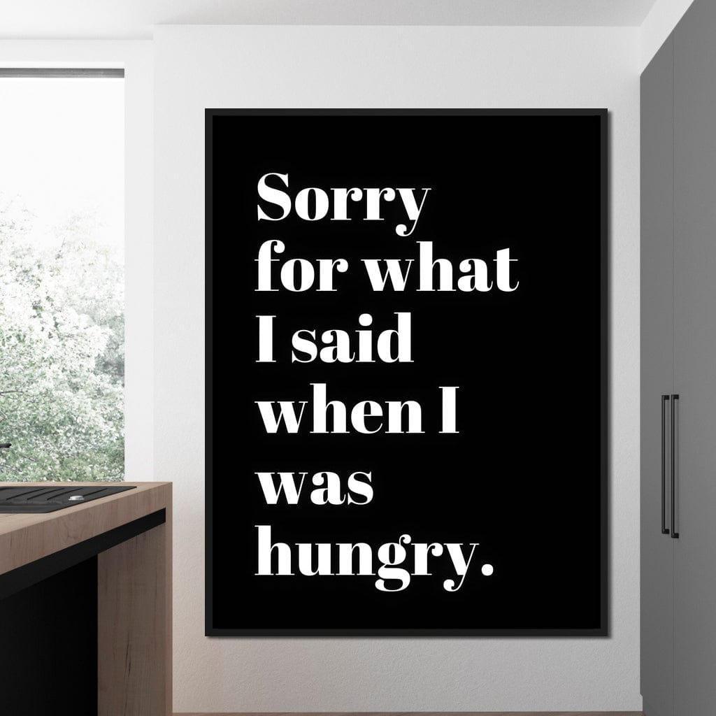Apology Before Snacks Take Over Canvas Wall Art