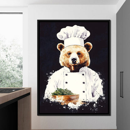 Chef Bear Culinary Delight Canvas Wall Art