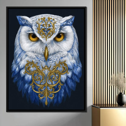 Gilded Owl Night Guardian Canvas Wall Art