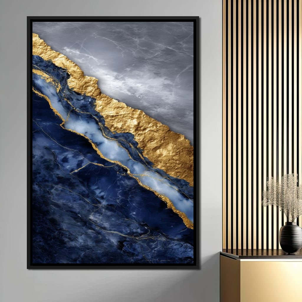 Gilded Midnight Marble Rift Canvas Wall Art
