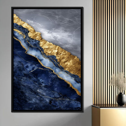 Gilded Midnight Marble Rift Canvas Wall Art