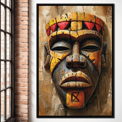 Ancient Tribal Mask Vibrance 2:3 Canvas Wall Art