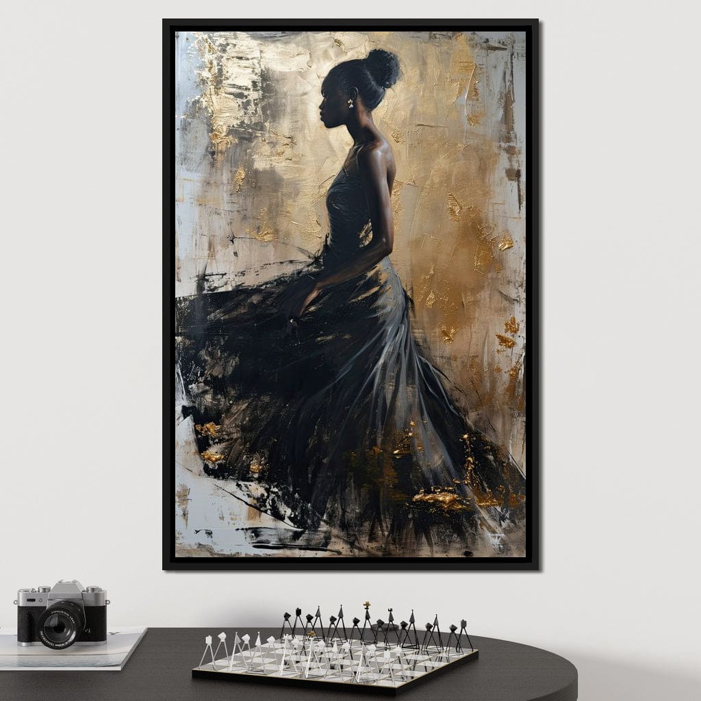 Golden Noir Elegance Canvas Wall Art