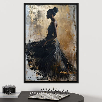Golden Noir Elegance Canvas Wall Art