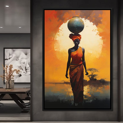 Amber Balance Horizon Canvas Wall Art