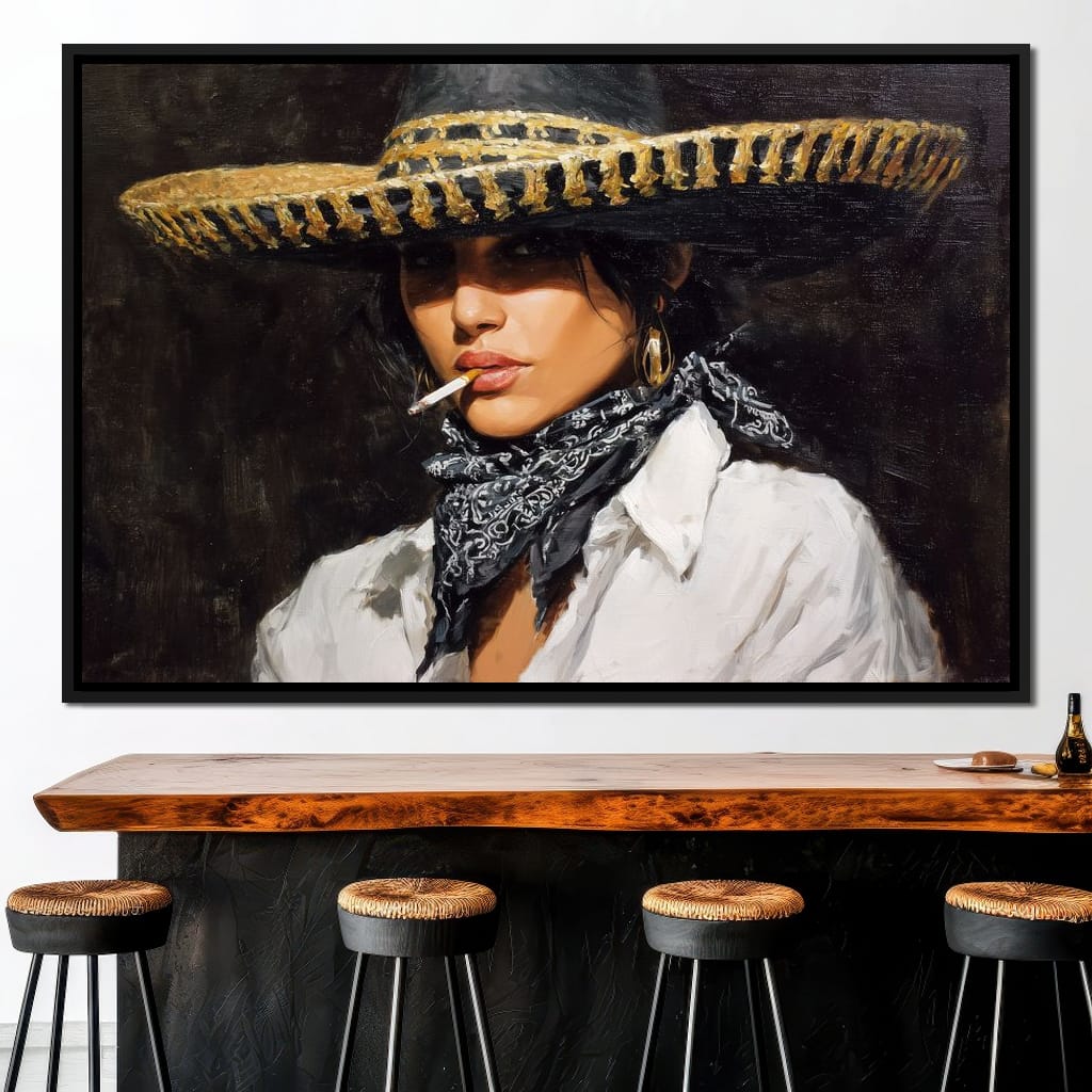 Smoky Bandit Hat Portrait Canvas Wall Art