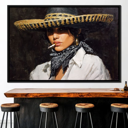 Smoky Bandit Hat Portrait Canvas Wall Art