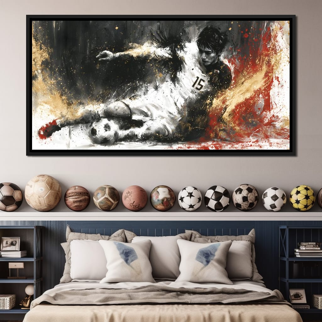 Momentum Of The Striker Canvas Wall Art