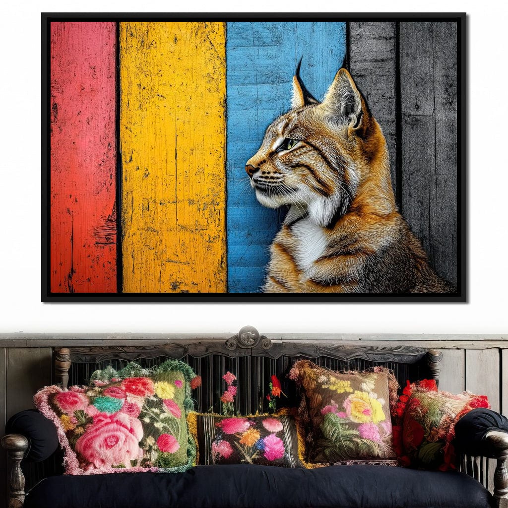 Wild Elegance Against Color Stripes Canvas Wall Art
