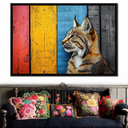 Wild Elegance Against Color Stripes Canvas Wall Art