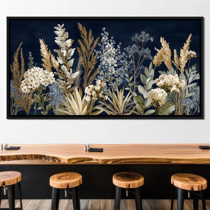 Midnight Botanical Bouquet Canvas Wall Art