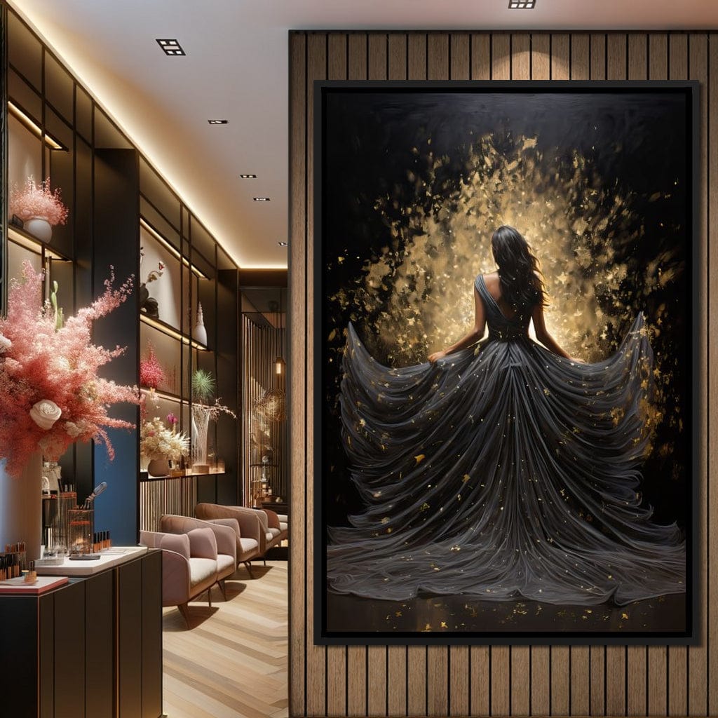 Ethereal Flight in Sparkling Gown Canvas Wall Art