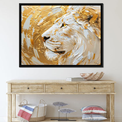 Golden Monarch Lion Canvas Wall Art