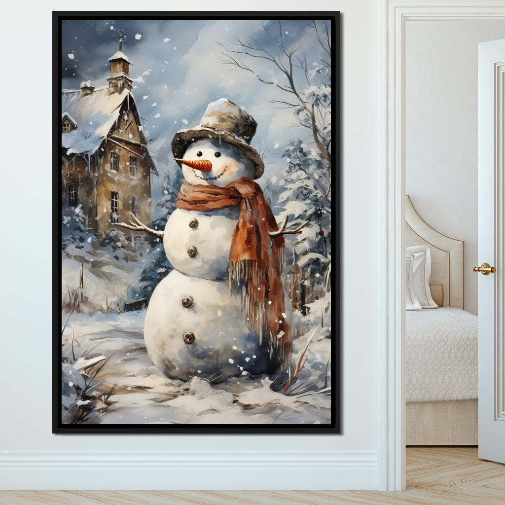 Christmas Snowman Canvas Wall Art