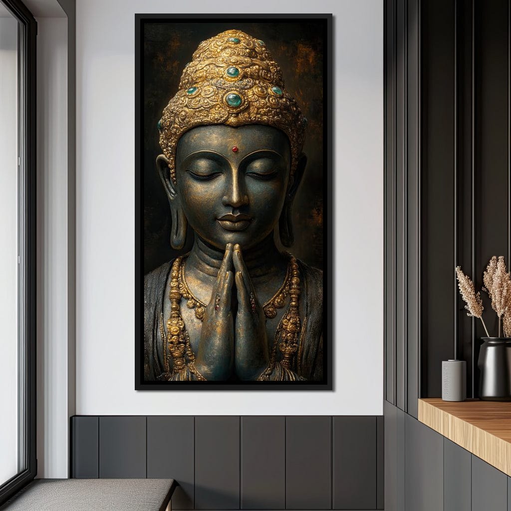 Golden Buddha Tranquility Canvas Wall Art