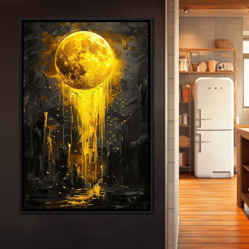 Golden Monolith Meltdown Canvas Wall Art