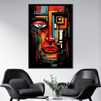 Twilight in Cubist Metropolis Canvas Wall Art