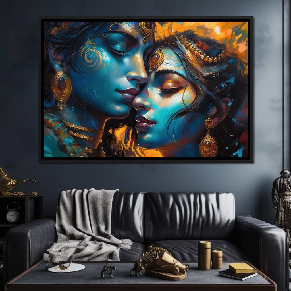 Radha & Krishna Love Story Canvas Wall Art