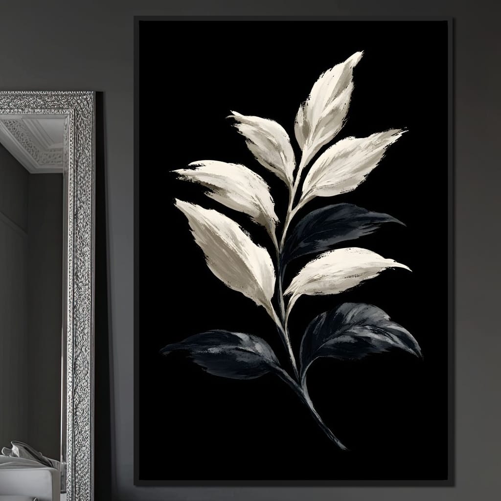 Silent Presence of Pale Leaves Canvas Wall Art
