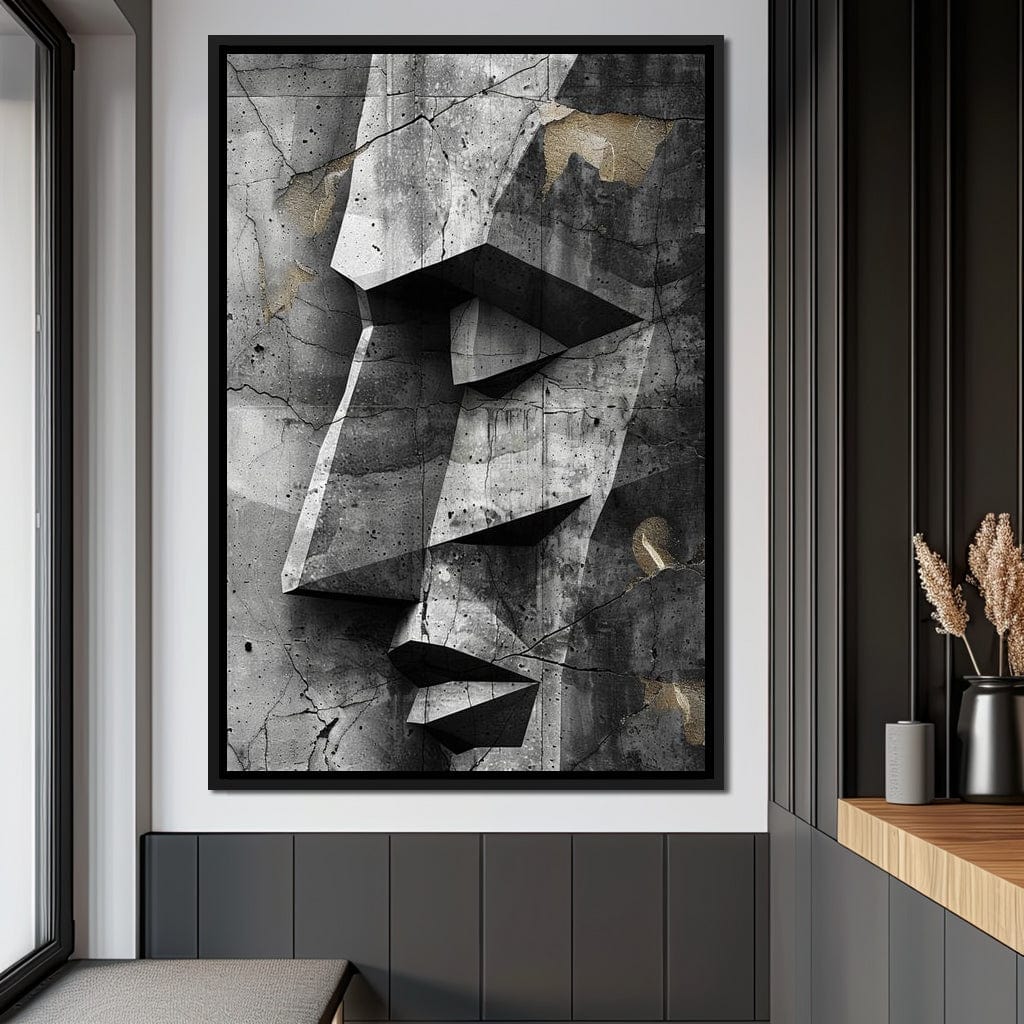 Monochrome Geometric Echoes Canvas Wall Art