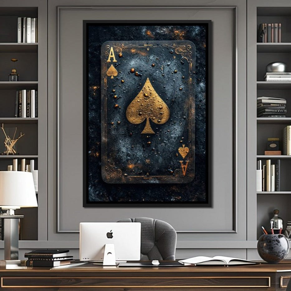 Golden Ace of Cosmic Dust Canvas Wall Art