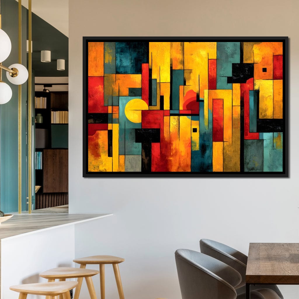 Geometric Dawn Spectrum Canvas Wall Art