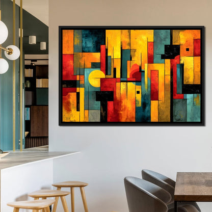 Geometric Dawn Spectrum Canvas Wall Art