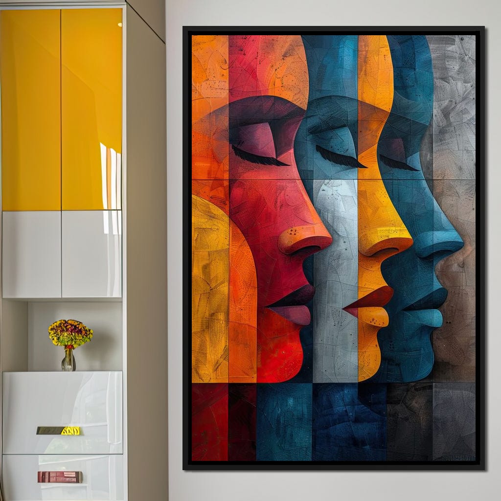 Chromatic Contours Converge Canvas Wall Art