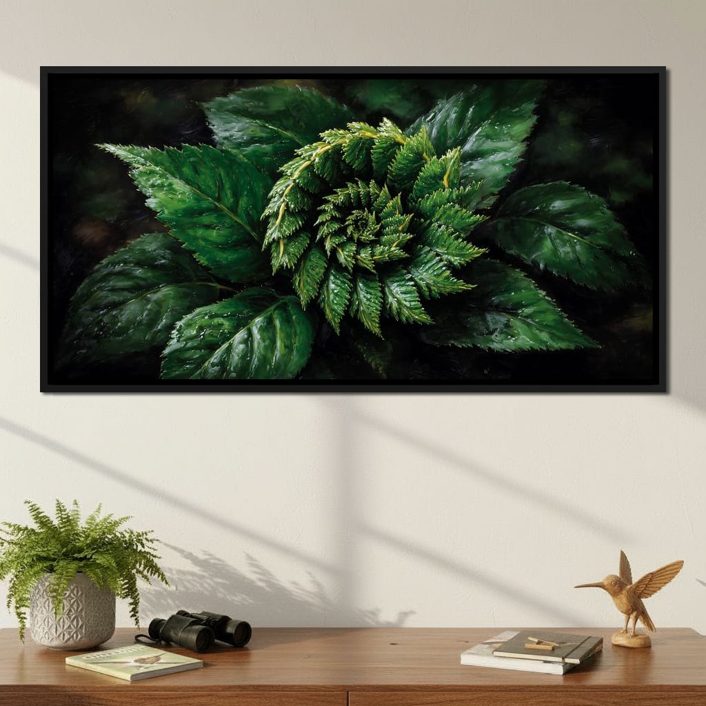 Tropical Fern Leaf Bouquet Canvas Wall Art